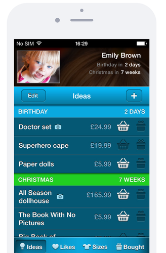 Gift Plan app ideas screenshot